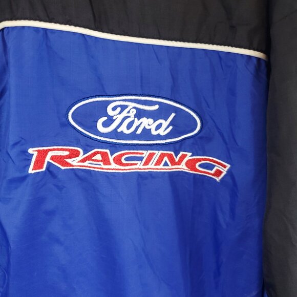 Vintage Ford Racing Nascar Racing Champions Apparel Zip Up Jacket Blue Black XL - Picture 6 of 11
